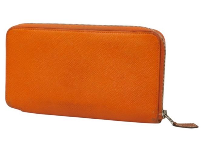 Hermès Hermes Azap Silk Long Wallet in Orange and Silver Leather - view 2