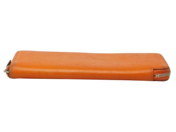 Hermès Hermes Azap Silk Long Wallet in Orange and Silver Leather - view 3