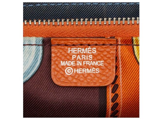 Hermès Hermes Azap Silk Long Wallet in Orange and Silver Leather - view 7