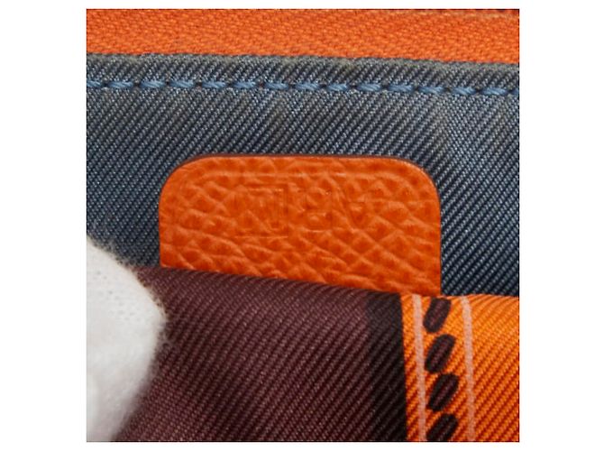 Hermès Hermes Azap Silk Long Wallet in Orange and Silver Leather - view 8