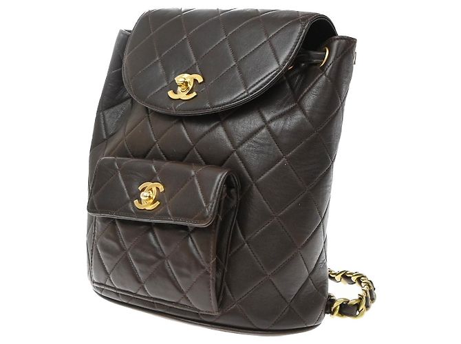 Chanel Duma Drawstring Quilted Leather Small - vista 3