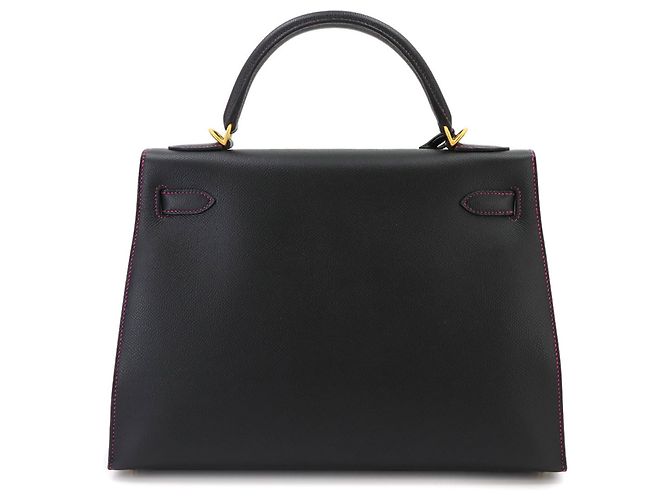 Hermès Borsa Hermes Kelly 32 in pelle Epsom nera - vista 4