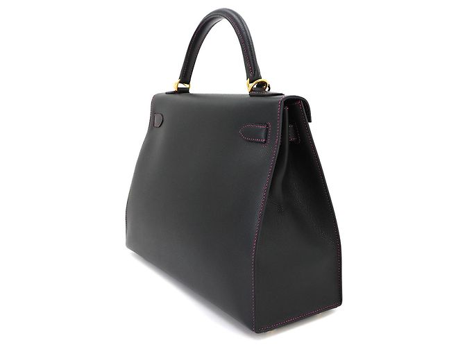 Hermès Borsa Hermes Kelly 32 in pelle Epsom nera - vista 5