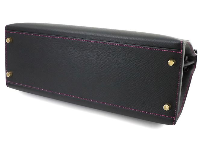 Hermès Borsa Hermes Kelly 32 in pelle Epsom nera - vista 6