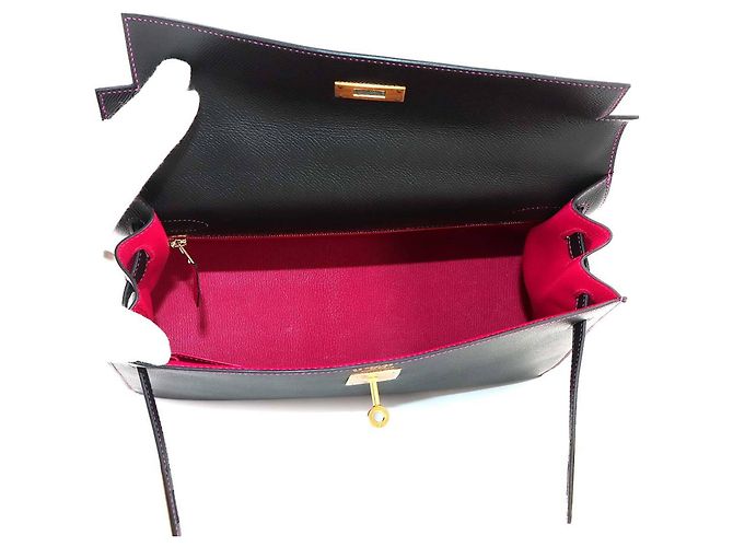 Hermès Borsa Hermes Kelly 32 in pelle Epsom nera - vista 8