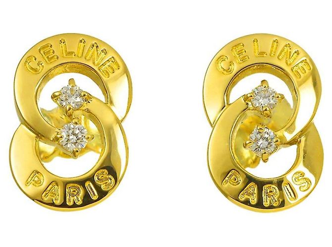 Céline Celine CELINE Circle Earrings with Diamonds - view 2