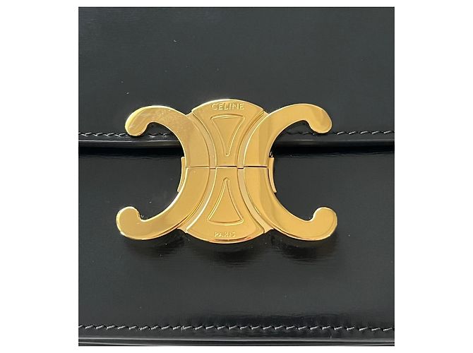 Céline Celine Teen Triomphe Tasche glänzendes schwarzes Leder - Ansicht 3