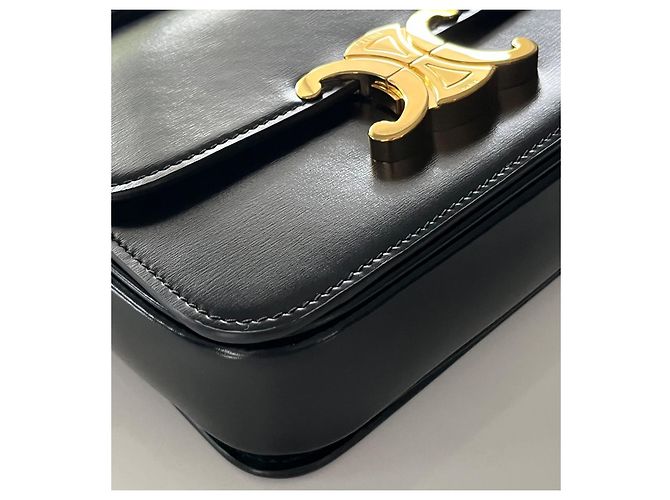 Céline Celine Teen Triomphe Tasche glänzendes schwarzes Leder - Ansicht 4