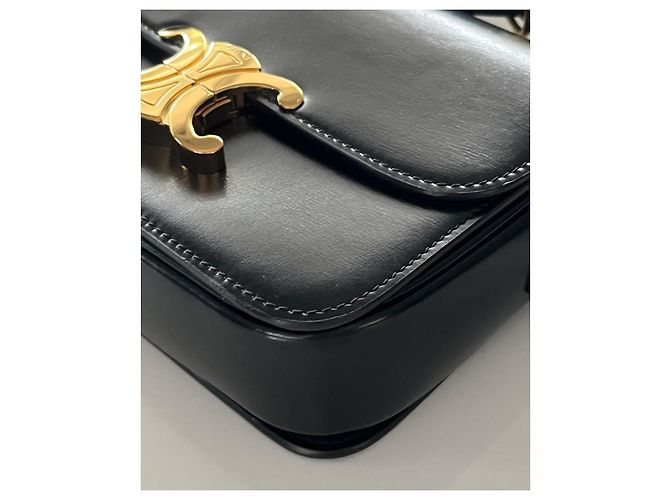 Céline Celine Teen Triomphe Tasche glänzendes schwarzes Leder - Ansicht 5