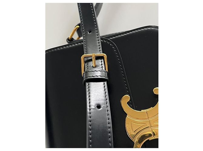 Céline Celine Teen Triomphe Tasche glänzendes schwarzes Leder - Ansicht 8