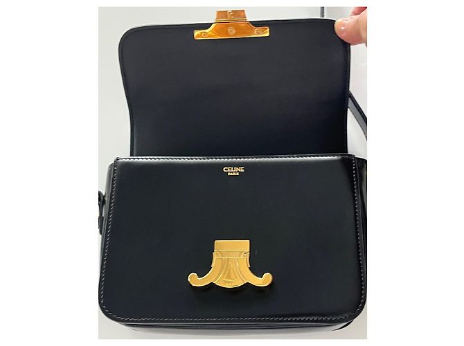 Céline Celine Teen Triomphe Tasche glänzendes schwarzes Leder - Ansicht 9