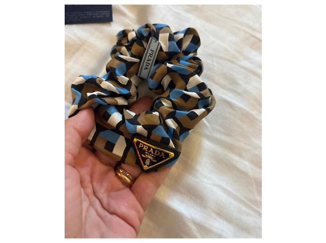 Scrunchie in seta con stampa geometrica Prada - vista 2