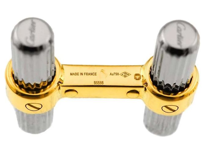 Gemelli Cartier Santos in argento e oro giallo - vista 6