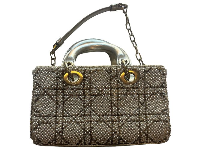 Christian Dior Lady D-Joy Cannage con Perle in Pelle Micro - vista 2