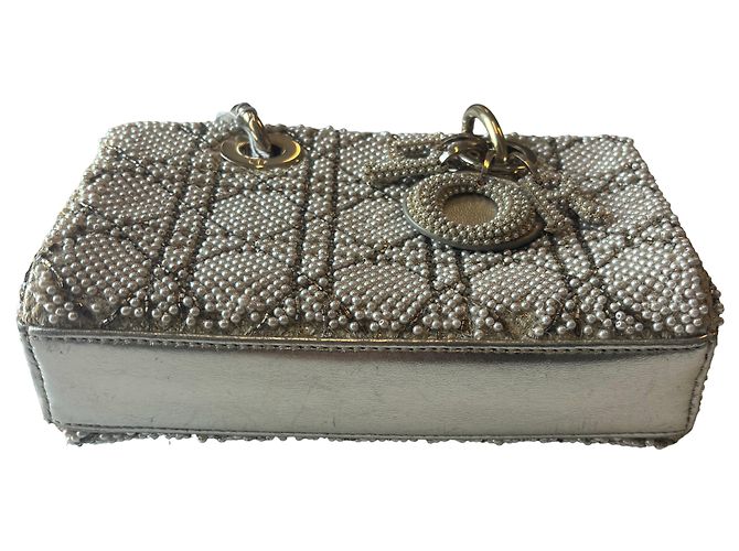 Christian Dior Lady D-Joy Cannage con Perle in Pelle Micro - vista 3