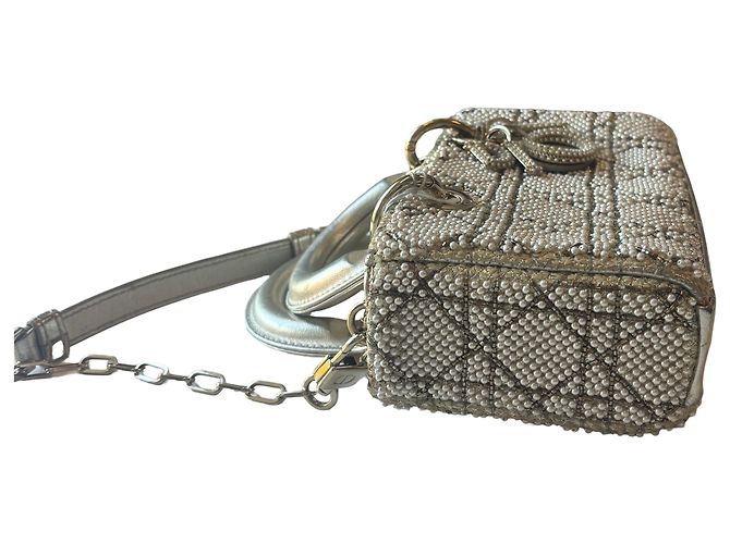 Christian Dior Lady D-Joy Cannage con Perle in Pelle Micro - vista 5