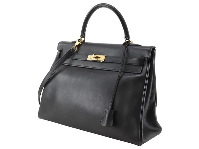 Hermès Hermes Kelly Black Box Calf with Gold Hardware 35 - vista 2