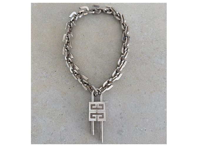 Collana Givenchy G Link Lock Chain in metallo argentato - vista 2