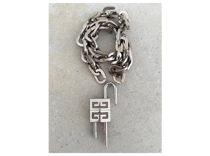 Collana Givenchy G Link Lock Chain in metallo argentato - vista 4