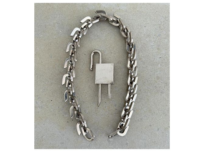 Collana Givenchy G Link Lock Chain in metallo argentato - vista 5