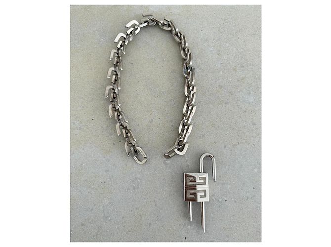 Collana Givenchy G Link Lock Chain in metallo argentato - vista 6