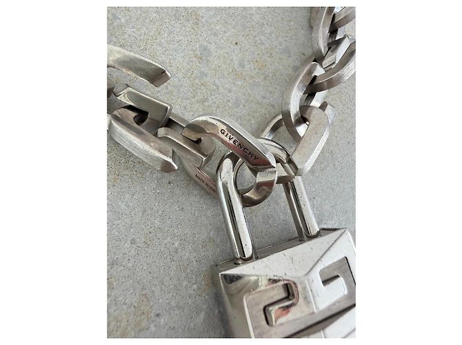 Collana Givenchy G Link Lock Chain in metallo argentato - vista 8