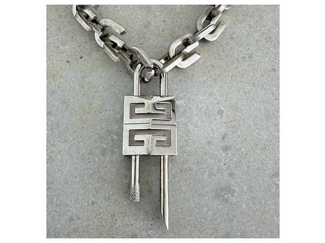 Collana Givenchy G Link Lock Chain in metallo argentato - vista 9