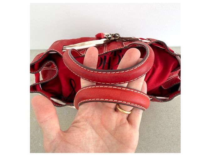 Borsa Tote in pelle rossa con monogramma Carolina Herrera - vista 10