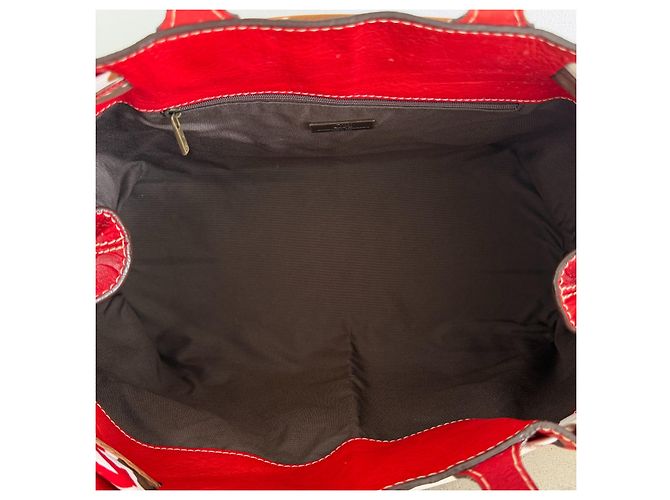Borsa Tote in pelle rossa con monogramma Carolina Herrera - vista 11
