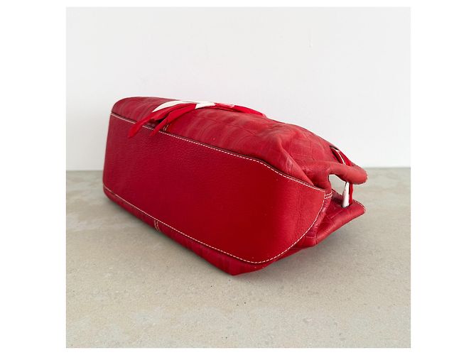 Borsa Tote in pelle rossa con monogramma Carolina Herrera - vista 7