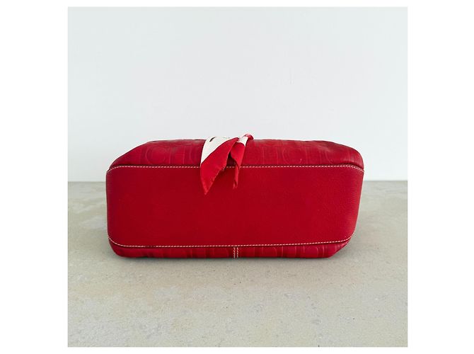 Borsa Tote in pelle rossa con monogramma Carolina Herrera - vista 8