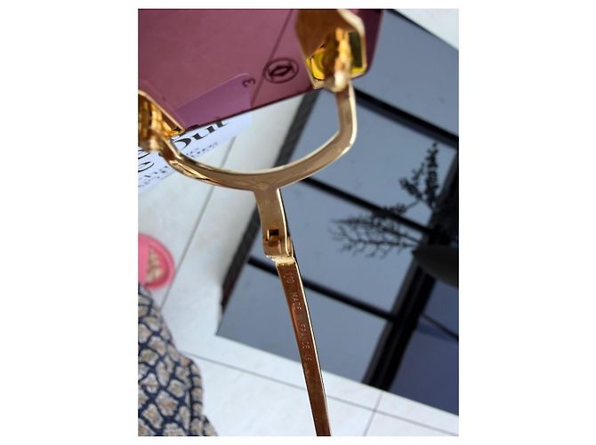 Occhiali da sole Cartier Metallo color oro - vista 5