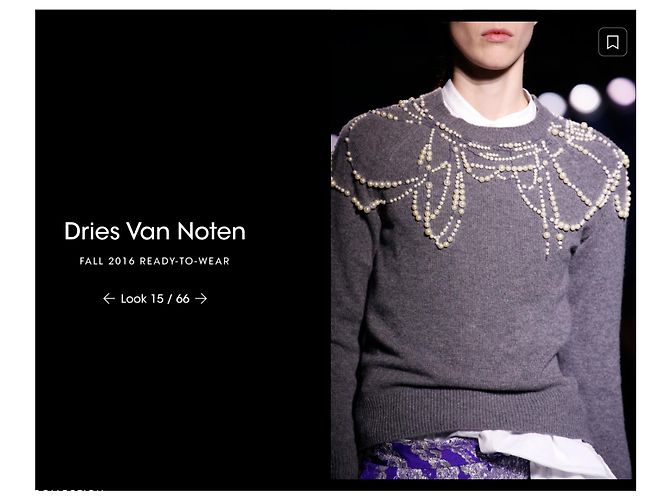 Dries Van Noten Grauer Kaschmirpullover mit Perlen - Ansicht 12