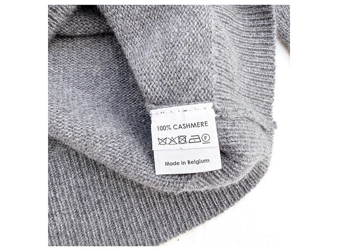 Dries Van Noten Grauer Kaschmirpullover mit Perlen - Ansicht 9