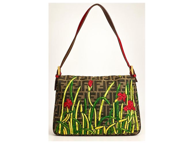 Fendi Zucca FF Mamma Baguette Tasche Floral Bestickt - Ansicht 2