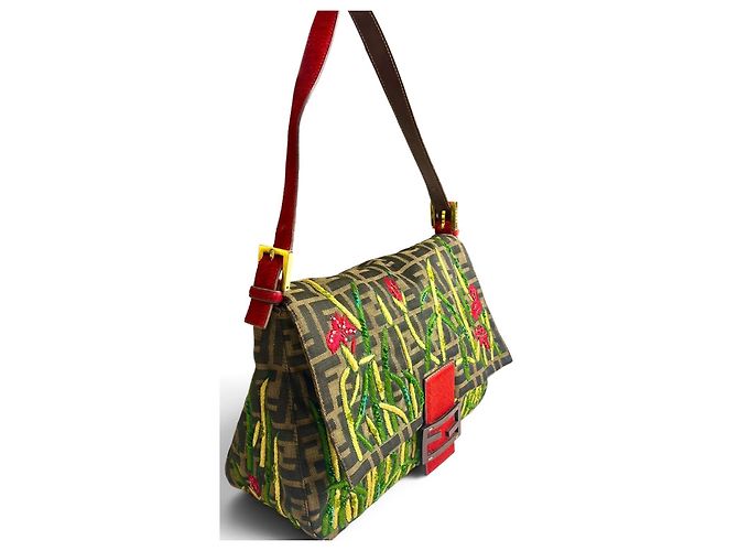 Fendi Zucca FF Mamma Baguette Tasche Floral Bestickt - Ansicht 3