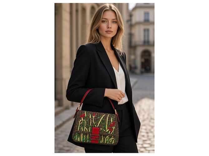 Fendi Zucca FF Mamma Baguette Tasche Floral Bestickt - Ansicht 4