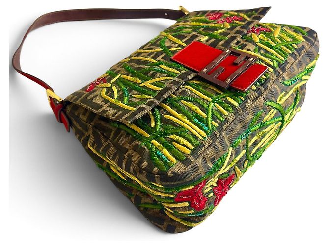 Fendi Zucca FF Mamma Baguette Tasche Floral Bestickt - Ansicht 6