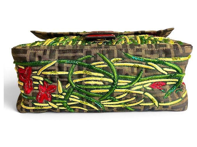 Fendi Zucca FF Mamma Baguette Tasche Floral Bestickt - Ansicht 8