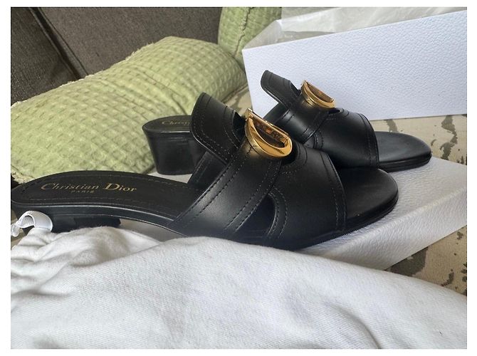 Dior CD Mule in pelle nera - vista 2
