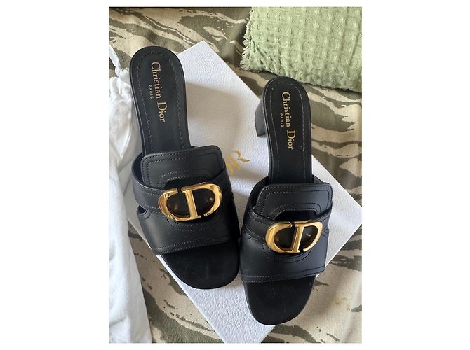 Dior CD Mule in pelle nera - vista 3