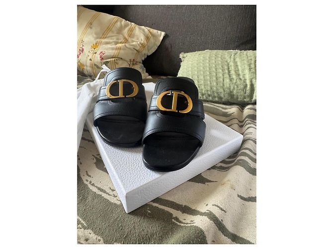 Dior CD Mule in pelle nera - vista 4