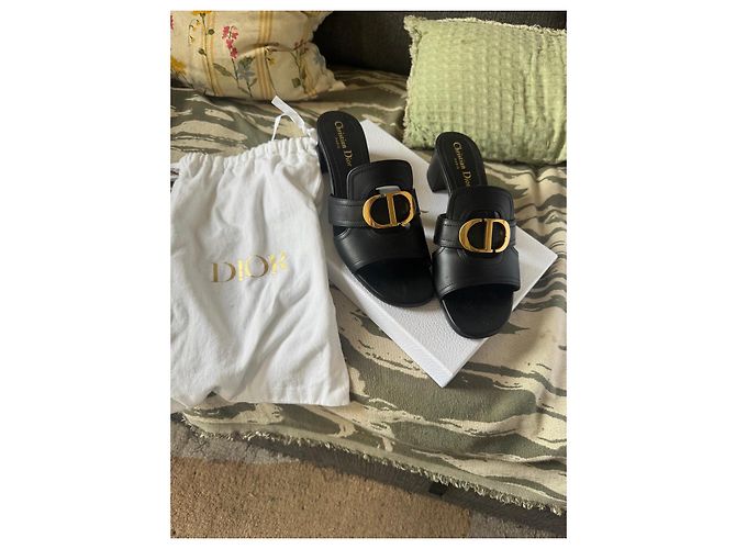 Dior CD Mule in pelle nera - vista 5
