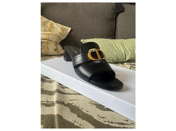 Dior CD Mule in pelle nera - vista 6