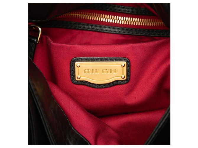 Borsa a mano e a tracolla Miu Miu in pelle nera - vista 5