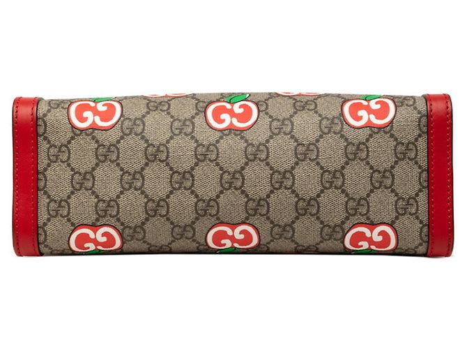 Padlock Borsa Gucci GG Supreme con lucchetto e motivo mela - vista 3