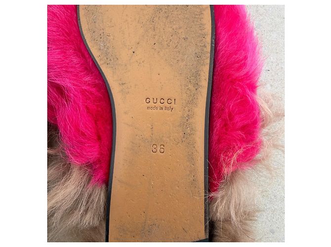 Gucci Princetown Fell-Mules Rosa - Ansicht 4