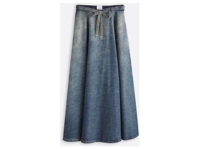 Dior Falda Maxi de Denim con dijes CD - vista 12