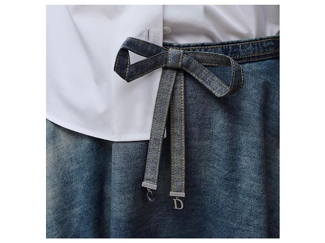 Dior Falda Maxi de Denim con dijes CD - vista 15