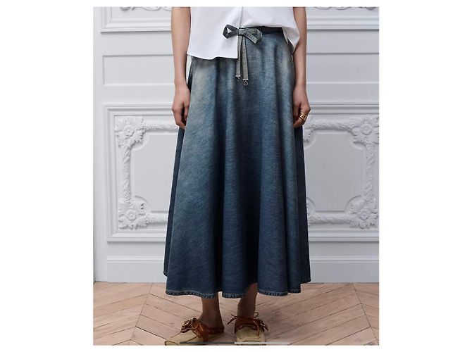 Dior Falda Maxi de Denim con dijes CD - vista 6